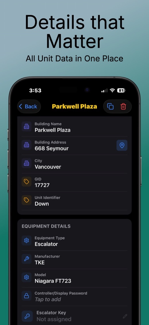 Building and unit details